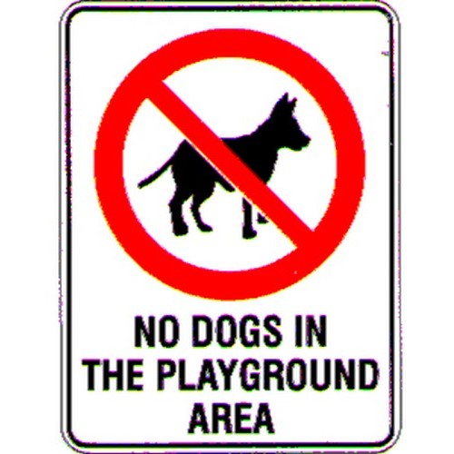 Metal 300x450mm No Dogs In The P/G Area Sign - made by Signage
