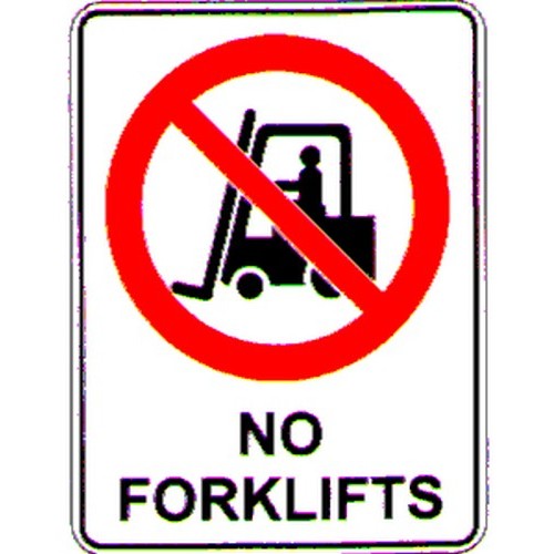 Plastic 450x600mm No Forklifts With Picto Sign - made by Signage