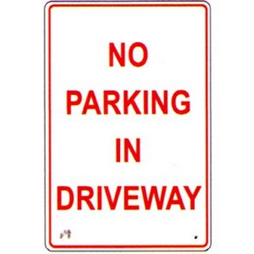 Metal 300x450mm No Parking In Driveway Sign - made by Signage