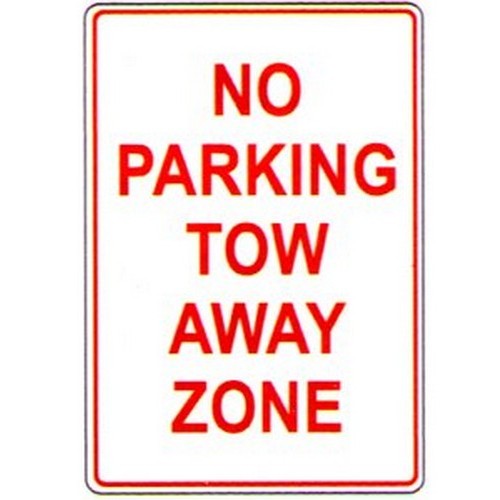 Metal 300x450mm No Parking Tow Away Zone Sign - made by Signage