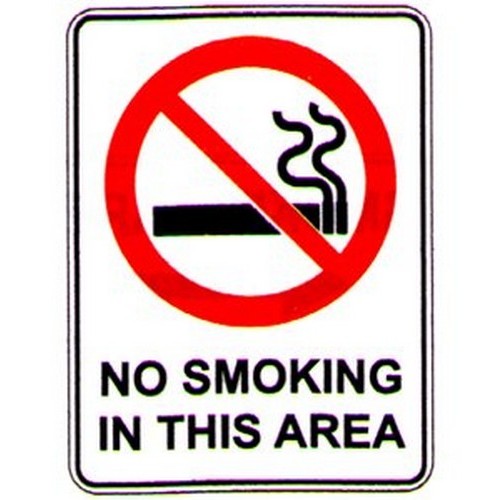 Metal 450x600mm No Smoking In This Area Sign - made by Signage