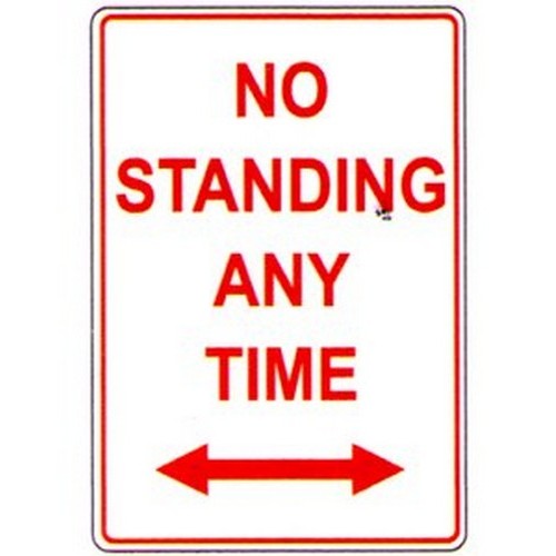 Metal 300x450mm No Standing Any Time Sign - made by Signage