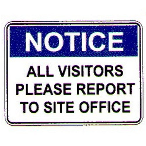Metal 450x600mm Notice All Visitors Please Sign - made by Signage