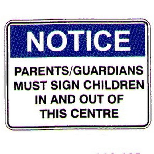 Metal 225x300mm Notice Parent Guardians Etc Sign - made by Signage