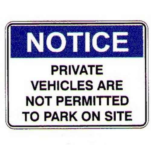 Metal 450x600mm Notice Private Vehicles Sign - made by Signage