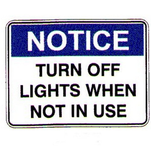 Pack Of 5 Self Stick 100x140mm Notice Turn Off Light When Not Labels - made by Signage