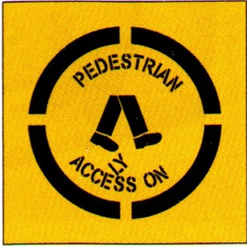 Poly 650x650mm Ped Access Only With Legs Stencil - made by Signage