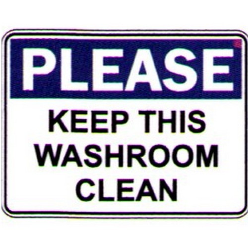 Pack Of 5 Self Stick 100x140mm Please Keep This Washroom Clean Labels - made by Signage