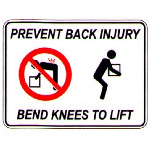 Plastic 450x300mm Prevent Back Injury Picto Sign - made by Signage