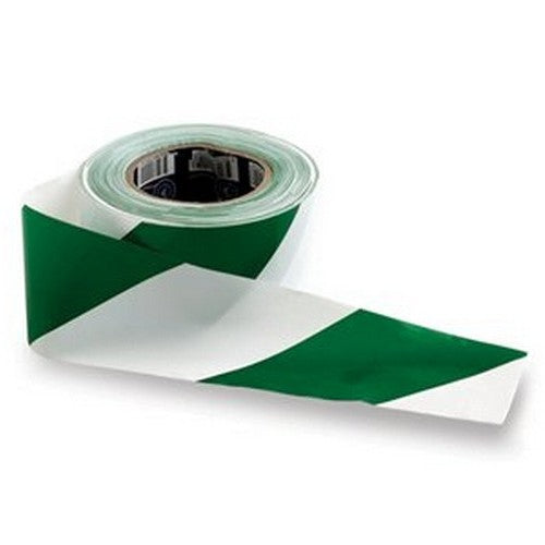 Green White Hazard Tape - 100M - made by PRO Choice
