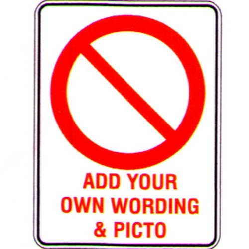 Metal 450x600mm Proh. Blank Sign - made by Signage