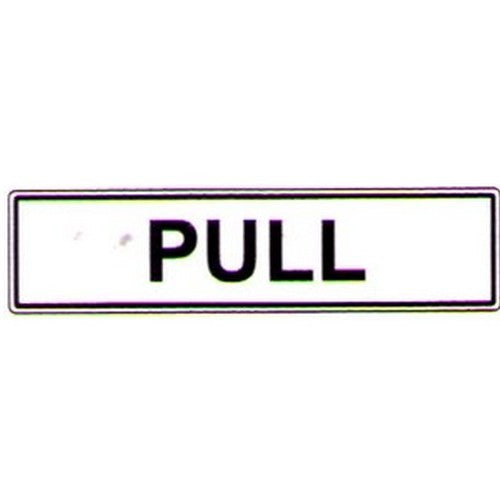 Self Stick 50x200mm Pull Label B/W Horizontal - made by Signage