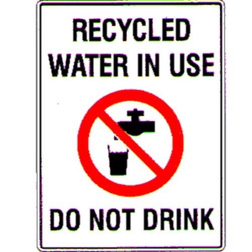 Metal 450x600mm Recycled Water Drink Sign - made by Signage