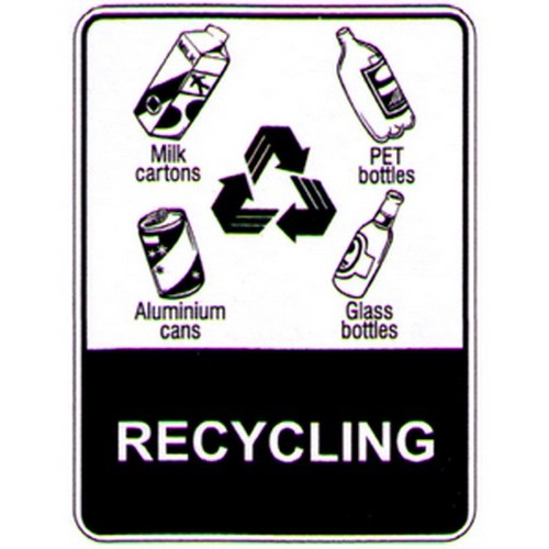 300x4Self Stick Recycled Recycling Sign - made by Signage
