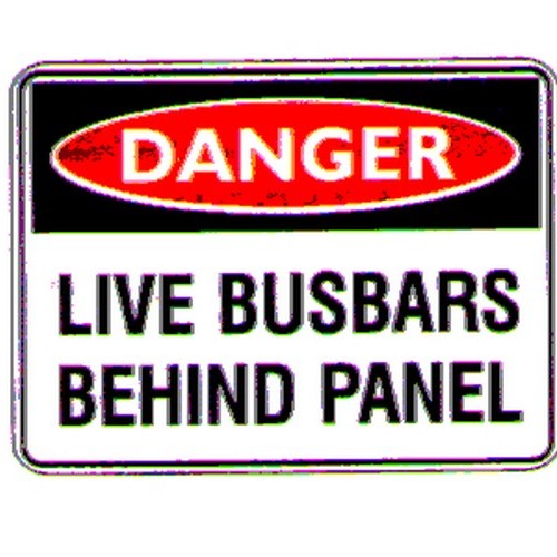 Class 1 Reflective Metal 600x4Danger Busbars Behind Sign - made by Signage