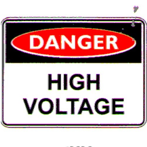 Class 1 Reflective Metal 600x450mm Danger High Voltage Sign - made by Signage