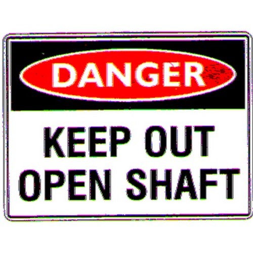Class 1 Reflective Metal 600x450mm Danger Keep Out Open Shaft Sign - made by Signage