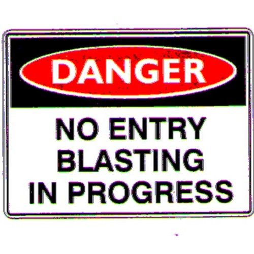 Class 1 Reflective Metal 600x450mm Danger No Entry Blast Sign - made by Signage