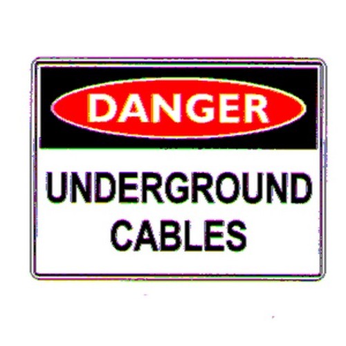 Class 2 Reflective 600x4Danger Under Ground Cables Sign - made by Signage