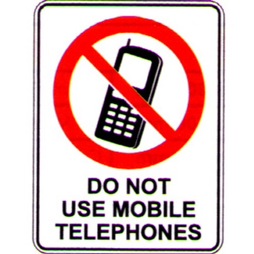Class 1 Reflective Metal 600x450mm Do Not Use Mobile Tele Sign - made by Signage