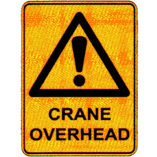 Class 1 Reflective Metal 600x4Warning Crane Overhead Sign - made by Signage