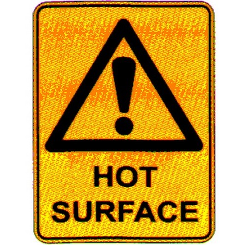 Class 1 Reflective Metal 600x450mm Warning Hot Surface Sign - made by Signage