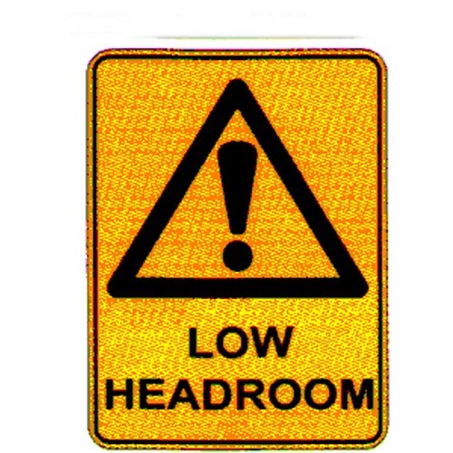 Class 1 Reflective Metal 600x4Warning Low Head Room Sign - made by Signage