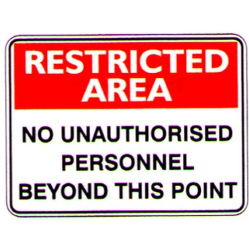 Metal 450x600mm Rest. Area No Unauthorised Etc Sign - made by Signage