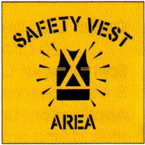 Poly 650x6Safety Vest Area With Picto Stencil - made by Signage