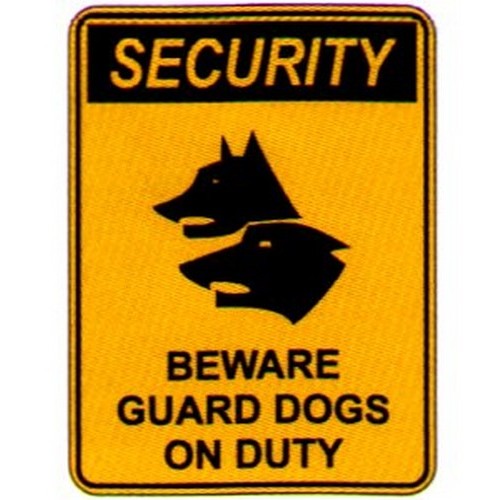 Metal 450x600mm Security Beware Guard Dogs.... Sign - made by Signage