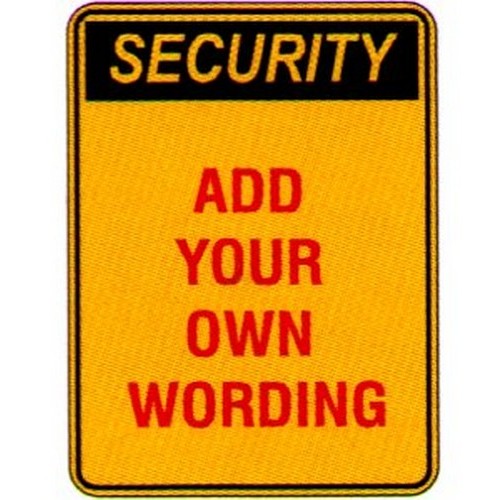 Metal 450x600mm Security Header P Trait Sign - made by Signage