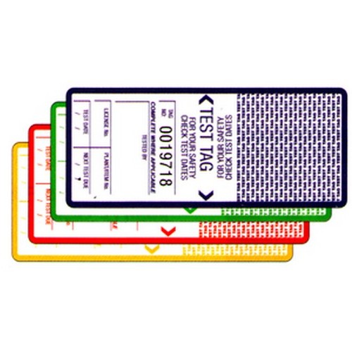 Pack of 100 42x98mm Tags Self Laminating Blue Test Tags - made by Signage