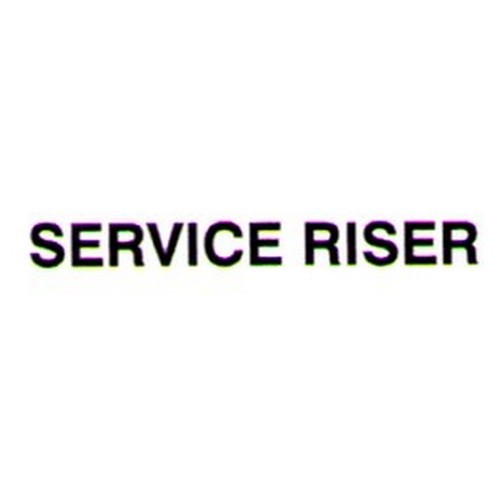 50mm Black Vinyl SERVICE RISER Door Label - made by Signage
