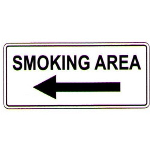 200x4Poly Smoking Area L Arrow Sign - made by Signage