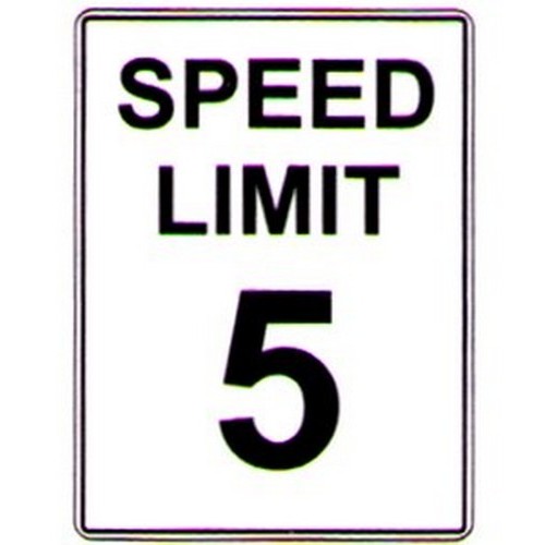Metal 450x600mm Speed Limit 5 Text Sign - made by Signage