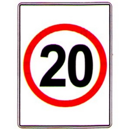 Metal 450x600mm Speed Symbol 20 Km H In Circle Sign - made by Signage