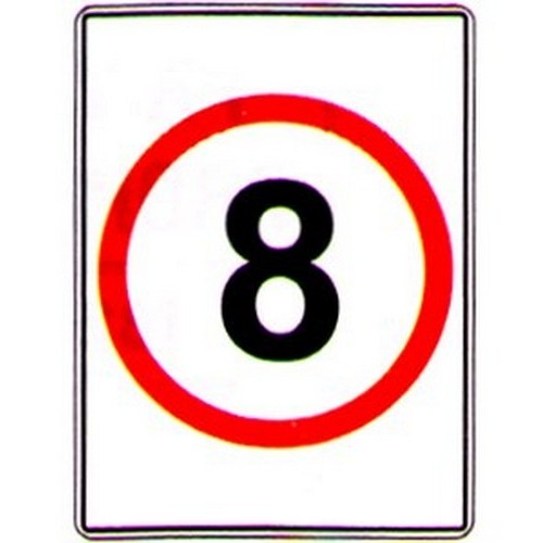 Metal 450x600mm Speed Symbol 8 Km H In Circle Sign - made by Signage
