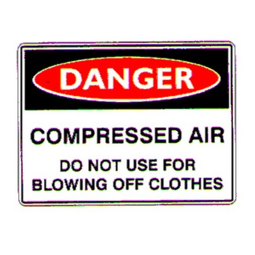 150x2Self Stick Danger Compressed Air Do Not Use For Blowing Off Clothes Label - made by Signage