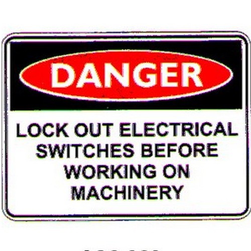 150x225mm Self Stick Danger Lockout Electrical Label - made by Signage