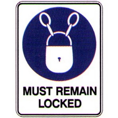 150x225mm Self Stick Must Remain Locked Label - made by Signage