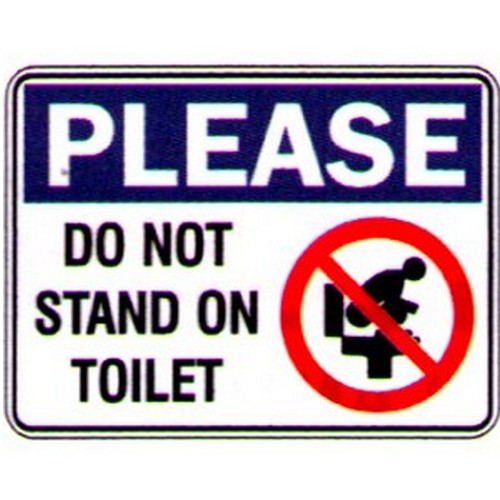 150x2Self Stick Please Do Not Stand On Toilet Label - made by Signage