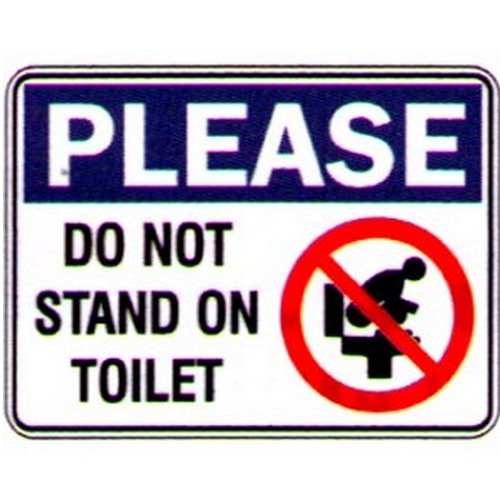 150x225mm Self Stick Please Do Not Stand On Toilet Label - made by Signage