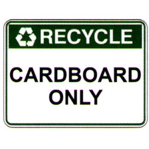 225x300mm Self Stick Recycle Cardboard Only Label - made by Signage