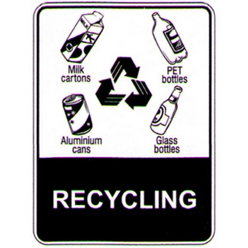 225x300mm Self Stick Recycling & Pictos Label - made by Signage