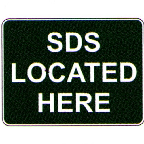 150x225mm Self Stick Sds Located Here Label - made by Signage