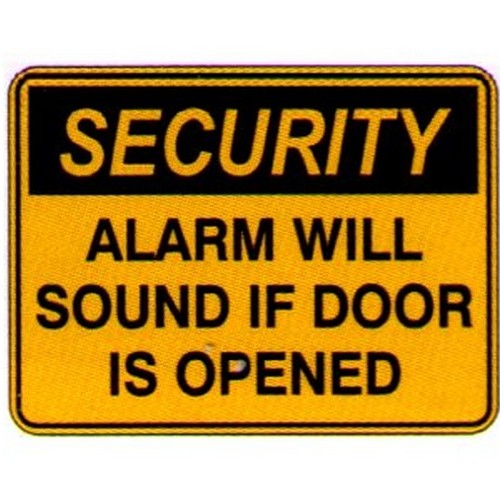 150x225mm Self Stick Security Alarm Will Sound Etc Label - made by Signage