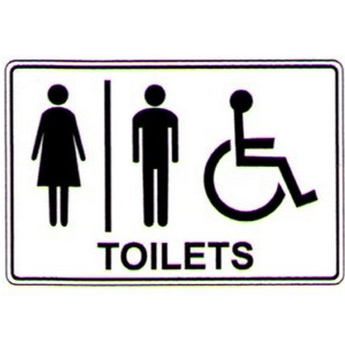 150x2Self Stick Toilets Ladies Mens Disabled Label - made by Signage