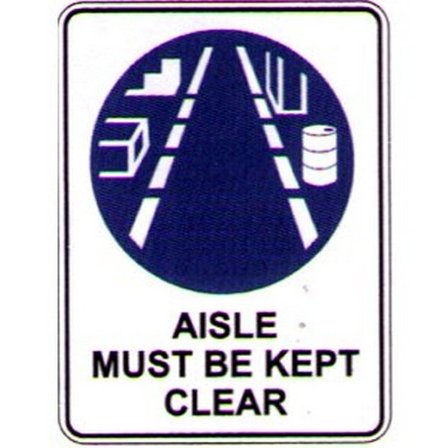 Metal 300x2Picto Aisle Must Be Kept Sign - made by Signage
