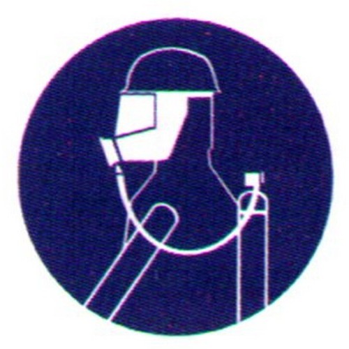 Self Stick Picto Breathing Apparatus Label - made by Signage