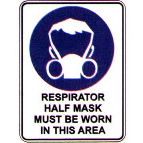 Metal 300x4Picto Respirator Half Mask Sign - made by Signage